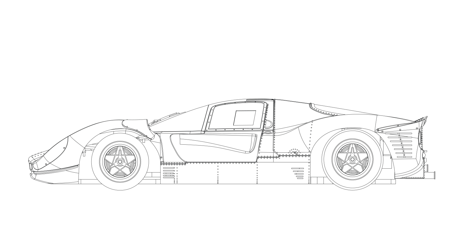 BRM205	330 P4 / 412P – FULL WHITE KIT – New preassembled aluminum racing chassis